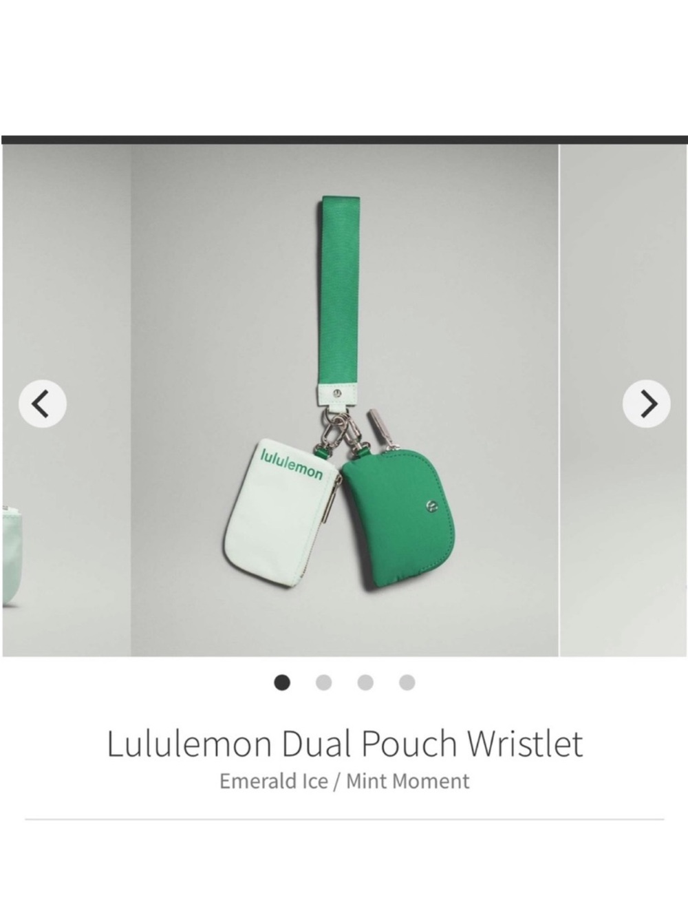 Lululemon Dual Pouch Wristlet Emerald Ice/ Mint Moment O/S W9FB8S
